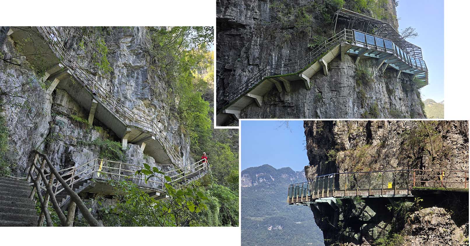 Glass walkway and cliff hugging corridor Glass walkway and cliff hugging corridor
